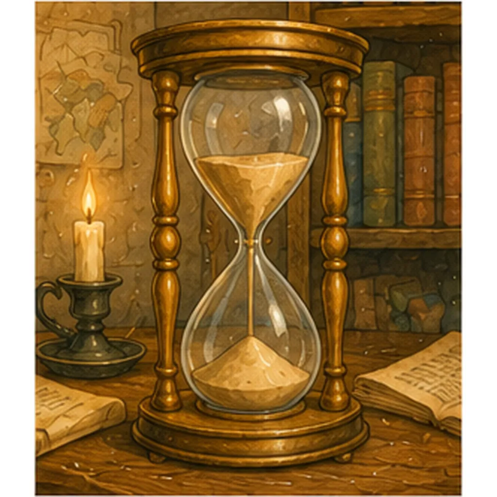 Illustration of people use hourglasses to measure time for the question "Why did people use hourglasses to measure time?"