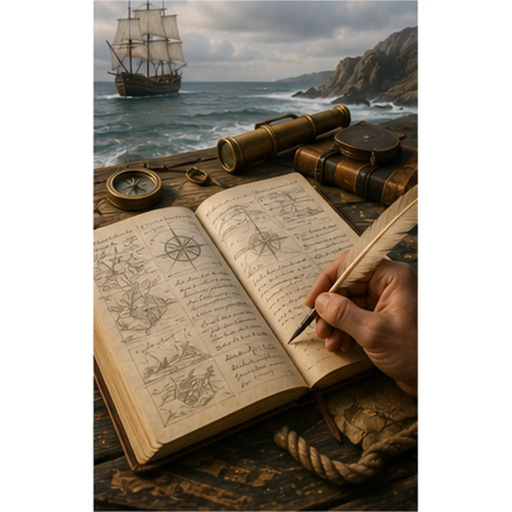 Illustration of explorers keep detailed journals for the question "Why did explorers keep detailed journals?"