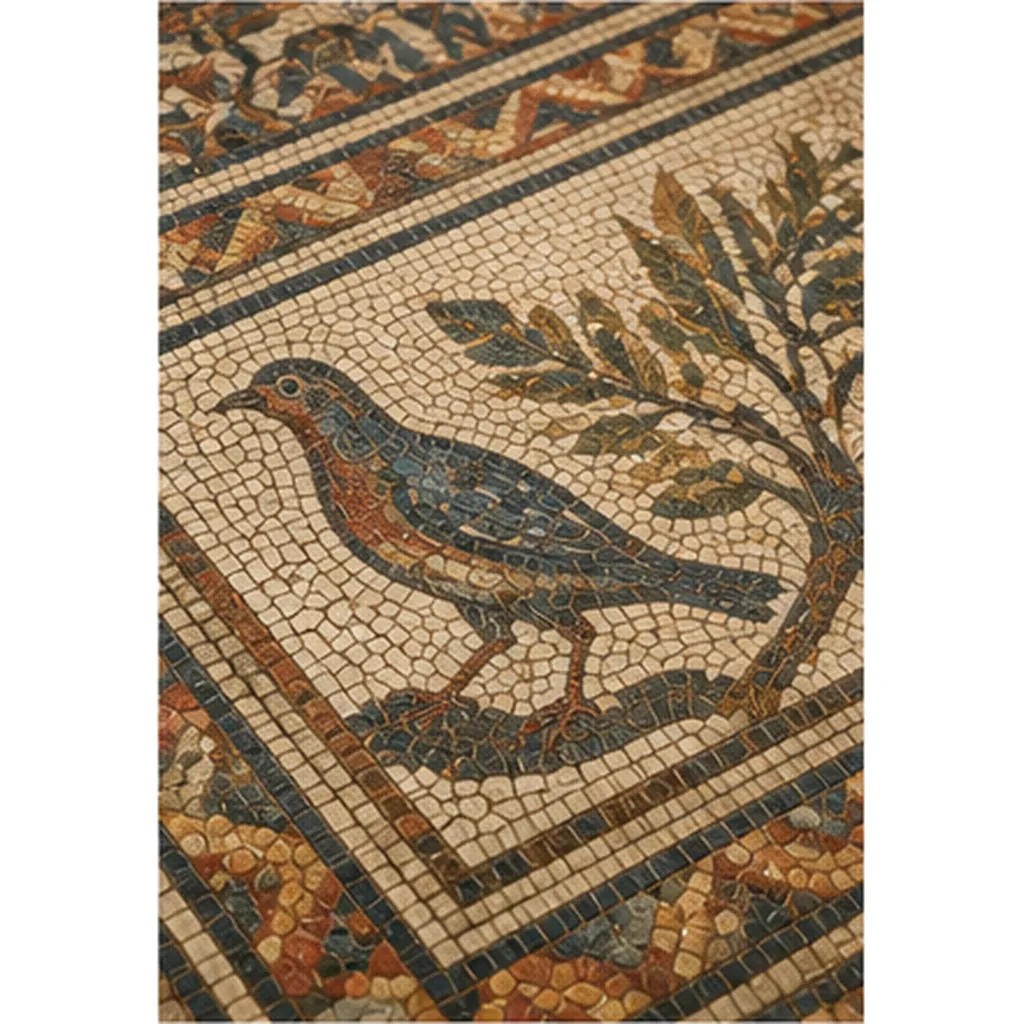 Illustration of ancient people make mosaics from tiny stones for the question "Why did ancient people make mosaics from tiny stones?"