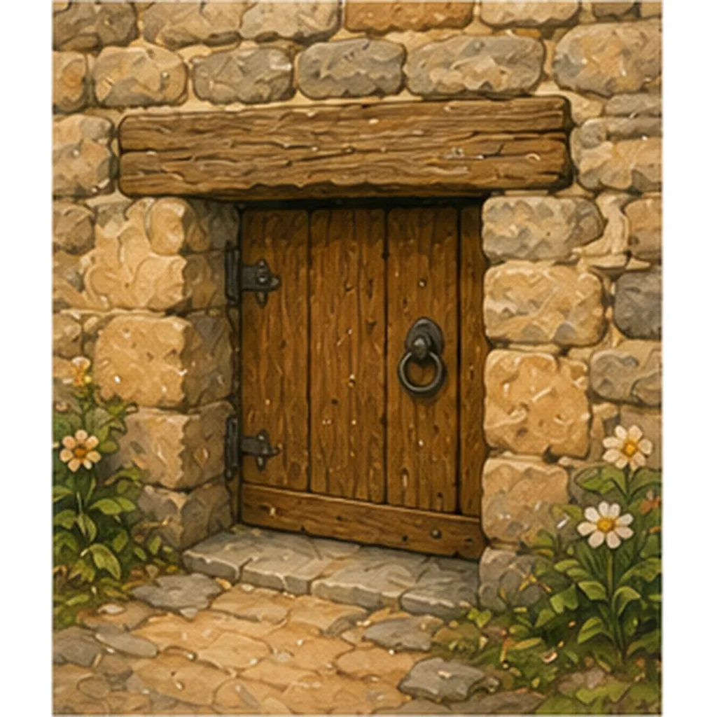 Illustration of very old doors look so small for the question "Why do very old doors look so small?"