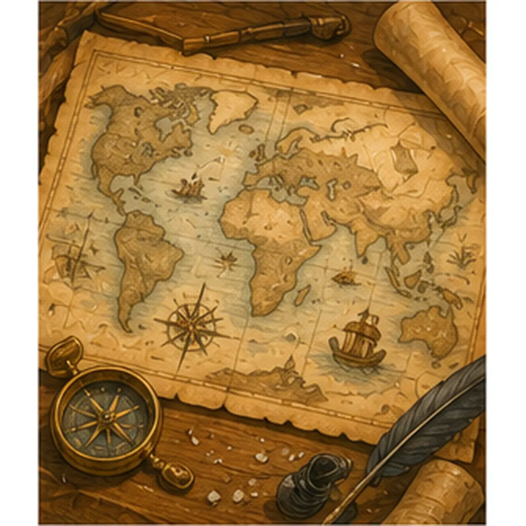 Illustration of old maps sometimes look wrong for the question "Why do old maps sometimes look wrong?"