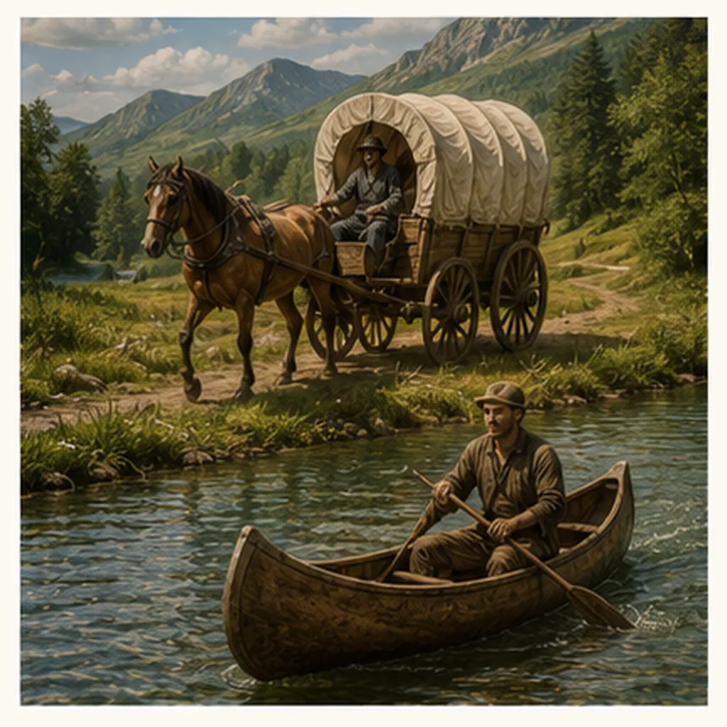Illustration of people travel before cars for the question "How did people travel before cars?"