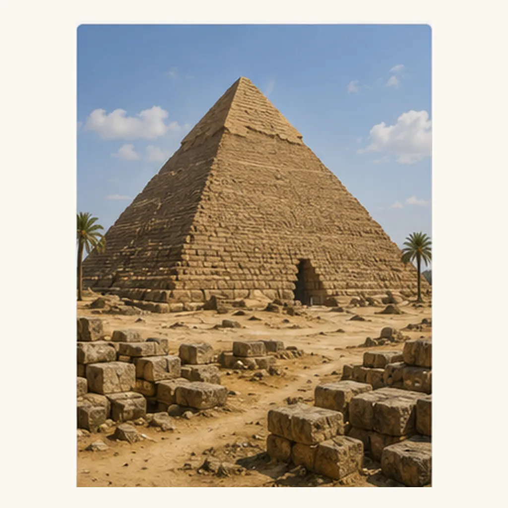 Illustration of people build pyramids for the question "Why did people build pyramids?"
