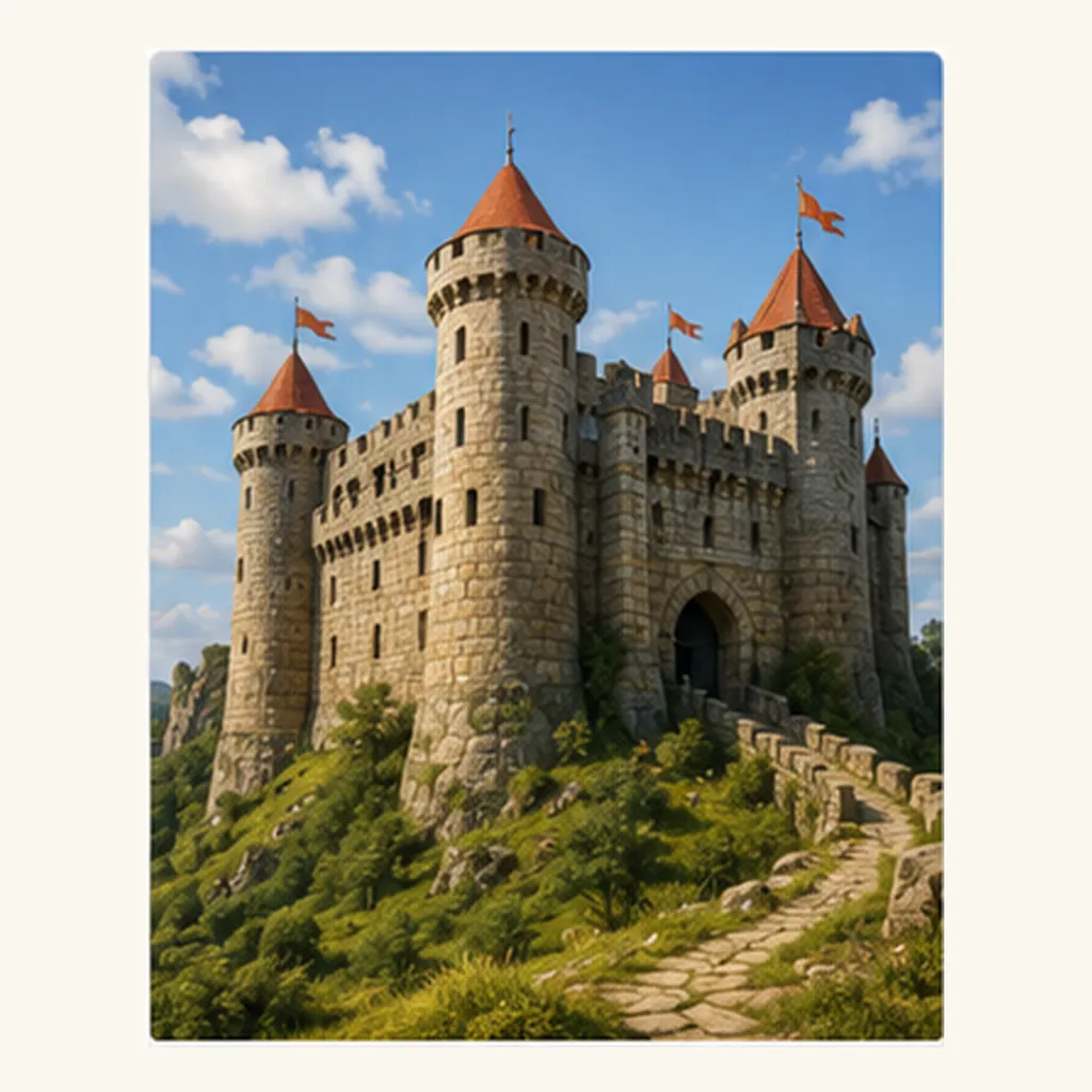 Illustration of castles keep people safe for the question "How did castles keep people safe?"