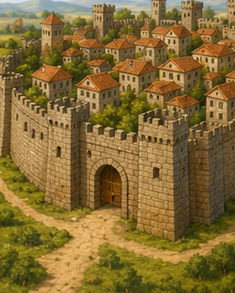 Illustration of people build city walls for the question "Why did people build city walls?"