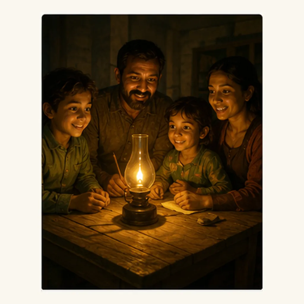 Illustration of life like before electricity for the question "What was life like before electricity?"