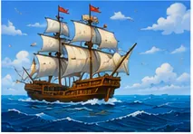 Illustration of explorers travel across oceans for the question "Why did explorers travel across oceans?"