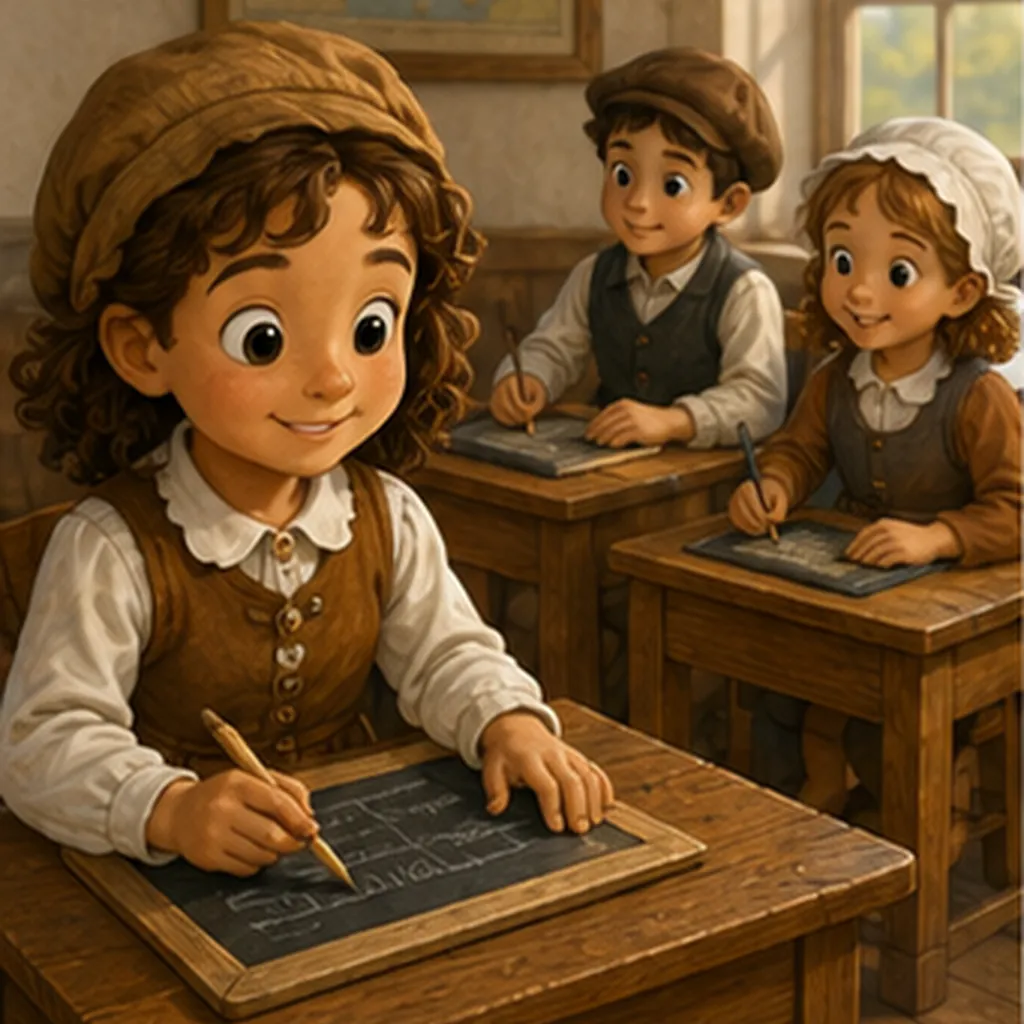 Illustration of school like long ago for the question "What was school like long ago?"