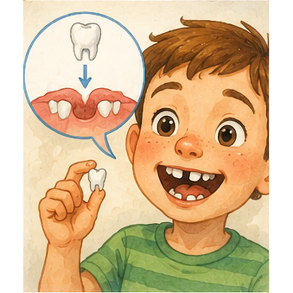 Illustration of baby teeth fall out for the question "Why do baby teeth fall out?"