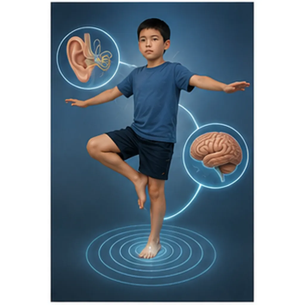 Illustration of the body balance on one foot for the question "How does the body balance on one foot?"
