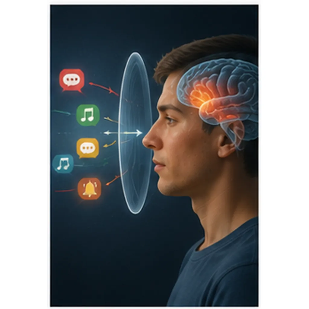 Illustration of the brain decide what to ignore for the question "How does the brain decide what to ignore?"