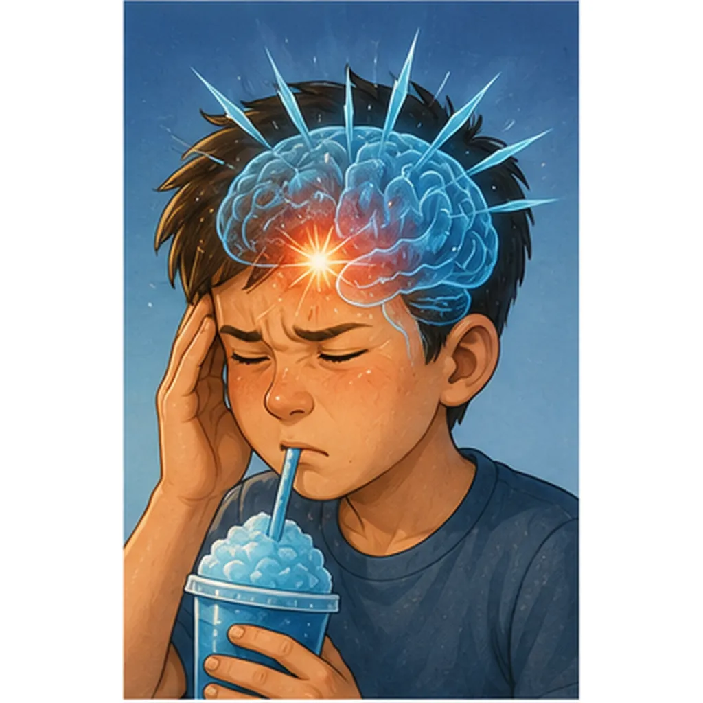 Illustration of we get brain freeze for the question "Why do we get brain freeze?"