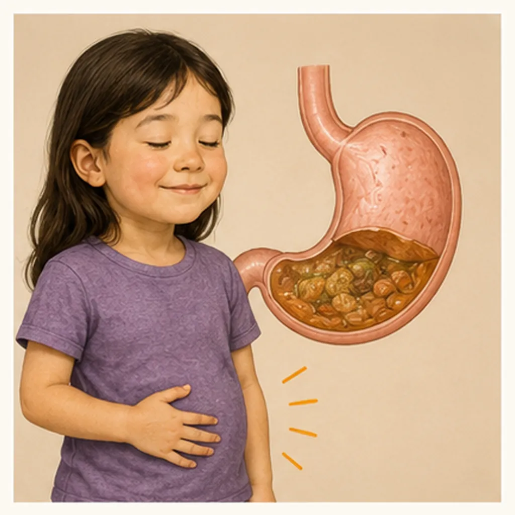 Illustration of our stomach feel full for the question "Why does our stomach feel full?"