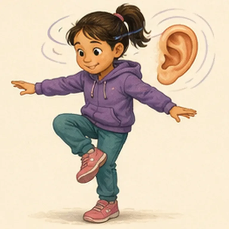 Illustration of ears help us balance for the question "How do ears help us balance?"