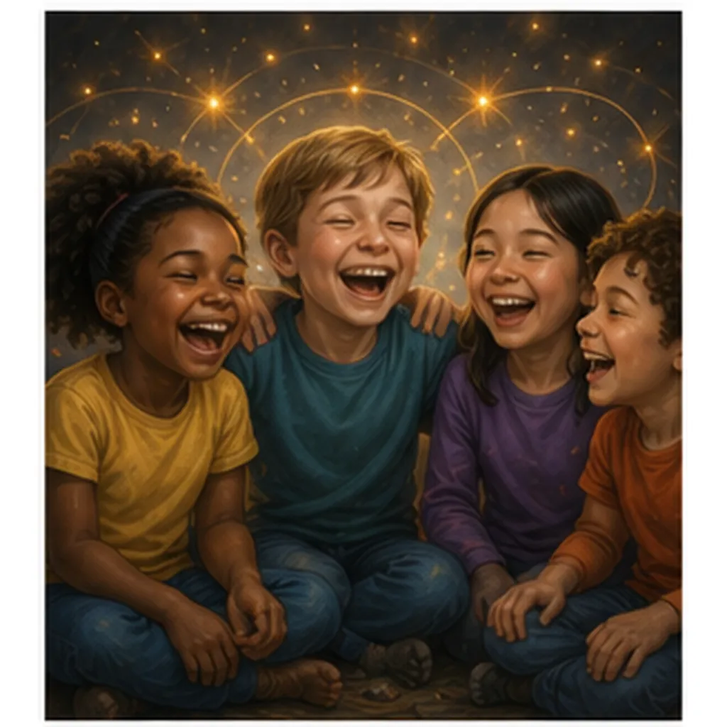 Illustration of people laugh together for the question "Why do people laugh together?"