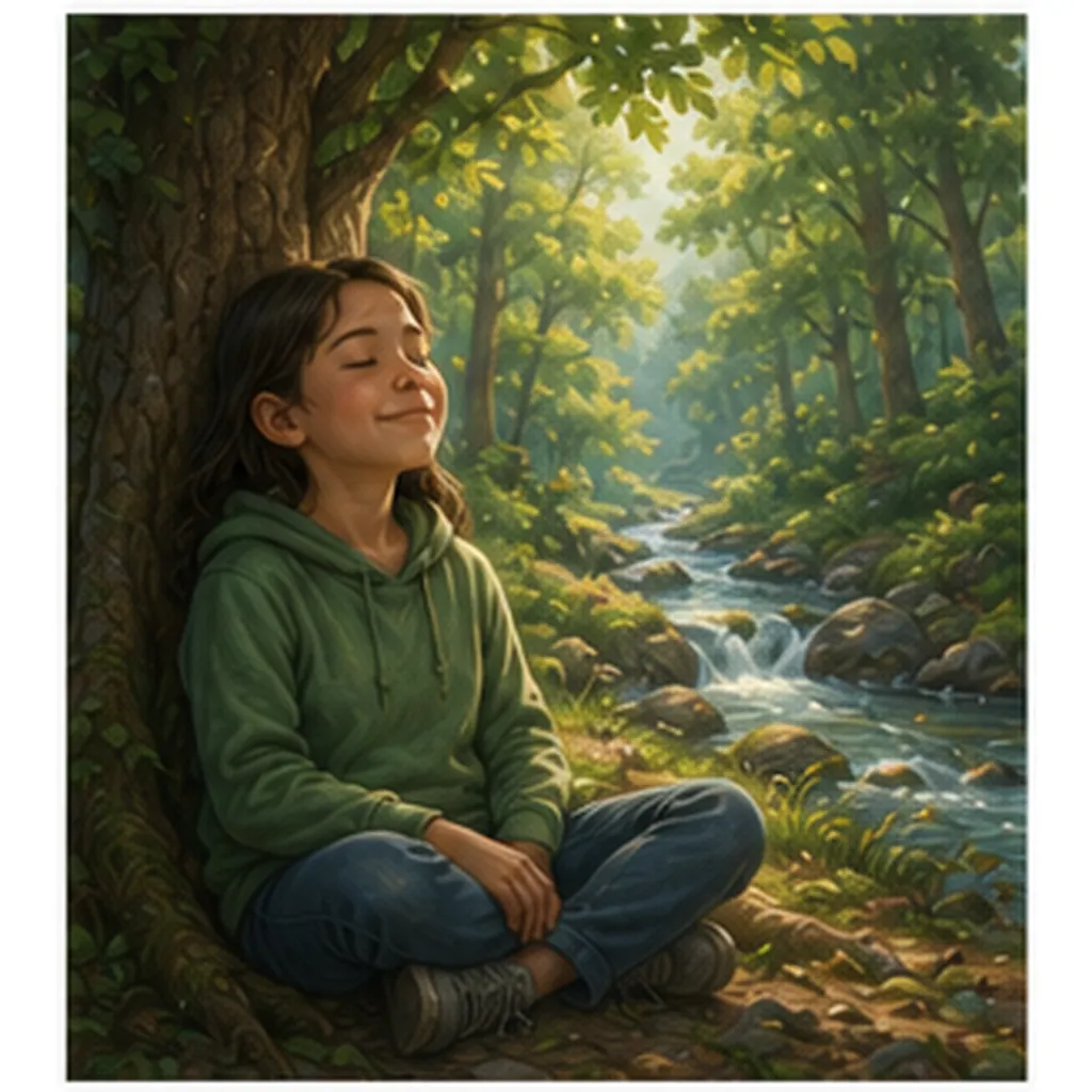 Illustration of we feel calm near nature for the question "Why do we feel calm near nature?"