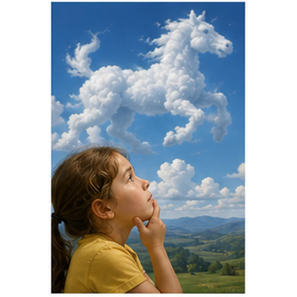 Illustration of we sometimes see shapes in clouds for the question "Why do we sometimes see shapes in clouds?"