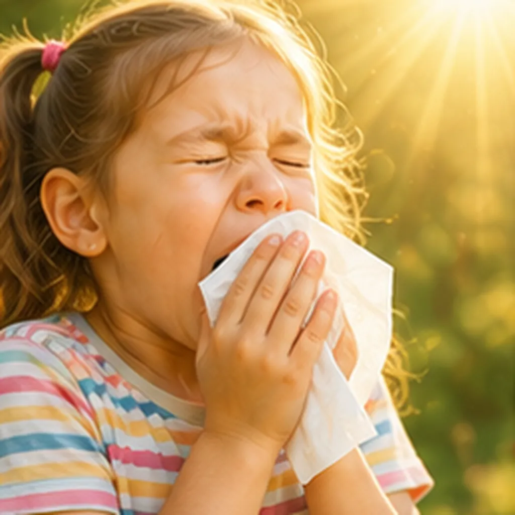 Illustration of some people sneeze in bright sunlight for the question "Why do some people sneeze in bright sunlight?"