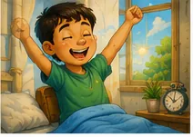 Illustration of we stretch when we wake up for the question "Why do we stretch when we wake up?"
