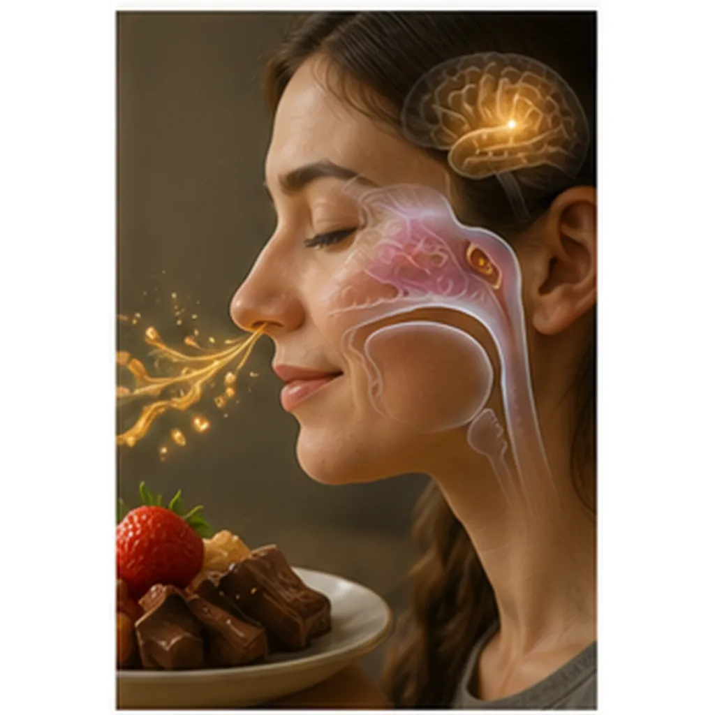 Illustration of taste and smell work together for the question "How do taste and smell work together?"