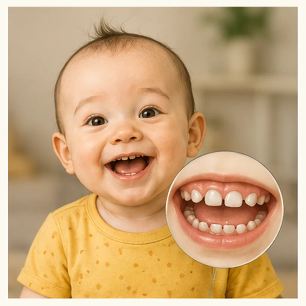 Illustration of babies have tiny teeth for the question "Why do babies have tiny teeth?"
