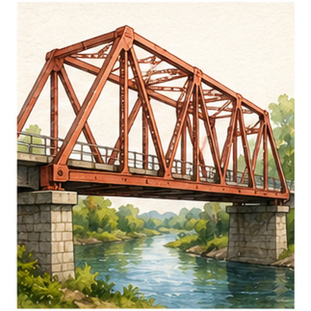 Illustration of bridges use triangles for the question "Why do bridges use triangles?"
