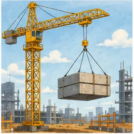 Illustration of cranes lift heavy things for the question "How do cranes lift heavy things?"