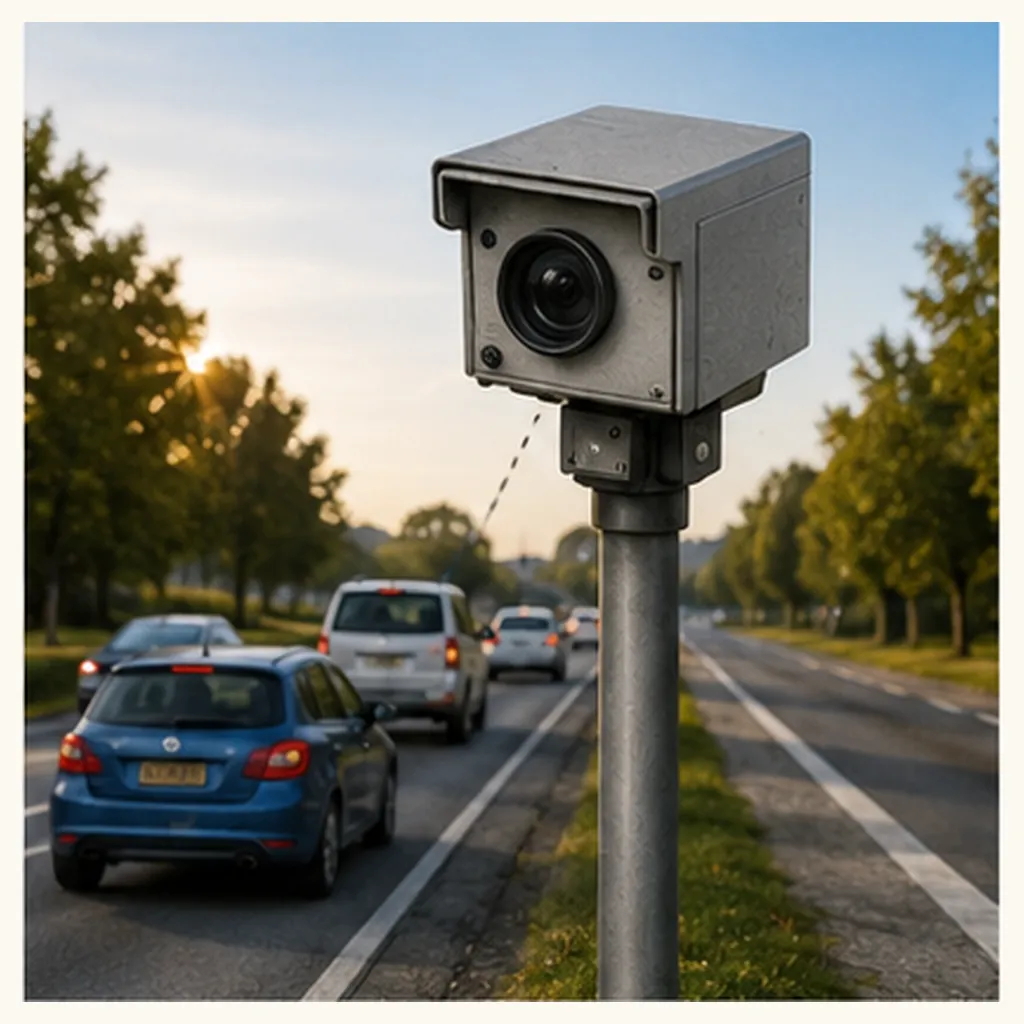 Illustration of traffic cameras work for the question "How do traffic cameras work?"