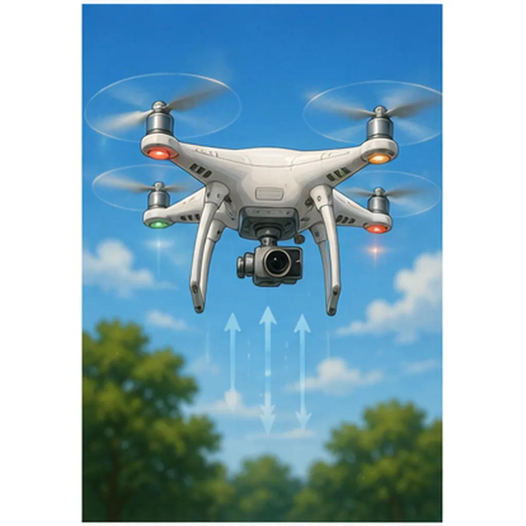 Illustration of drones stay balanced in the air for the question "How do drones stay balanced in the air?"