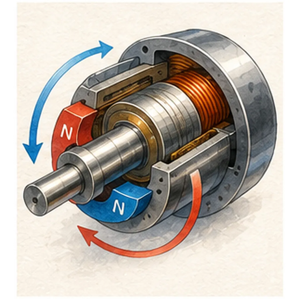 Illustration of electric motors spin for the question "How do electric motors spin?"