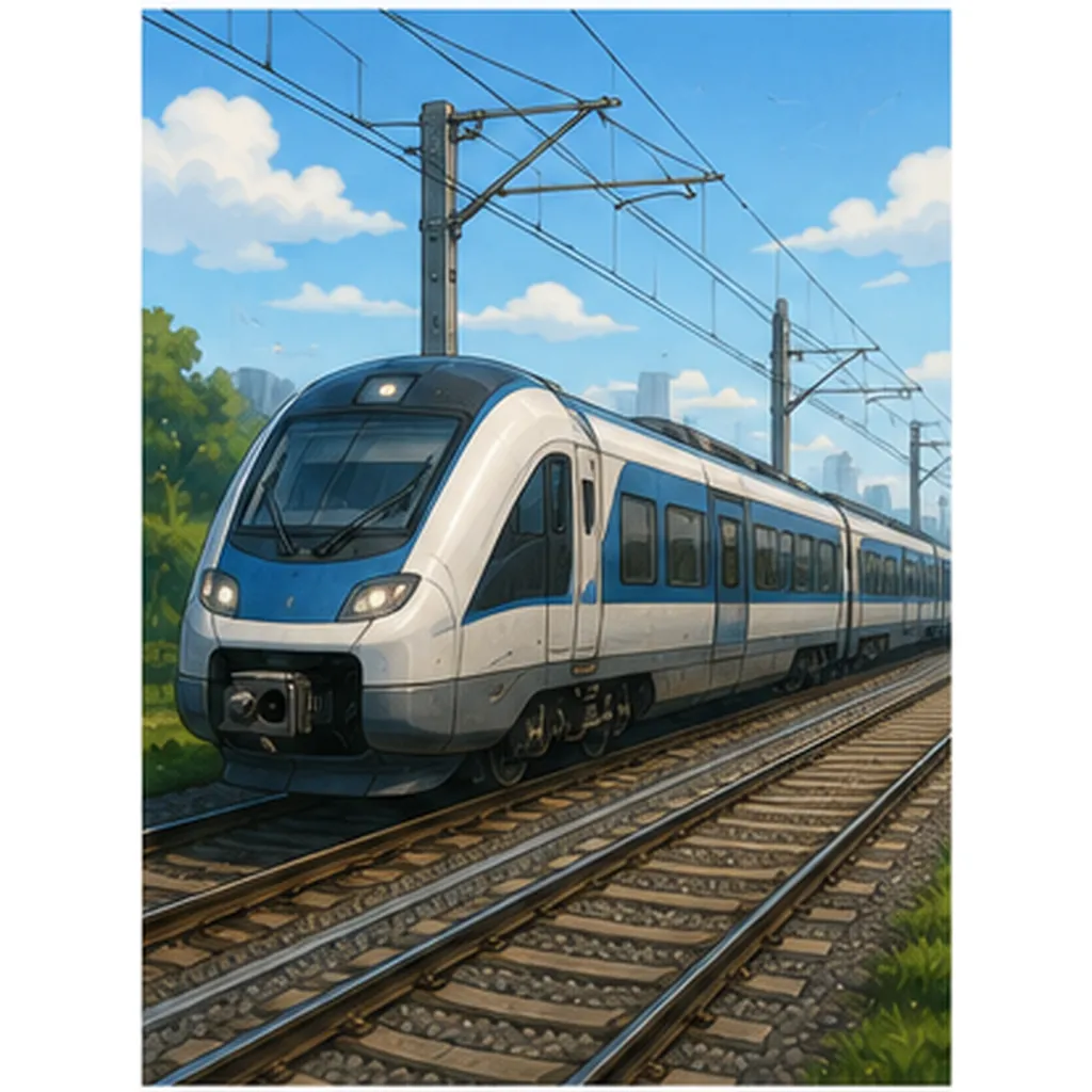 Illustration of electric trains need overhead wires for the question "Why do electric trains need overhead wires?"