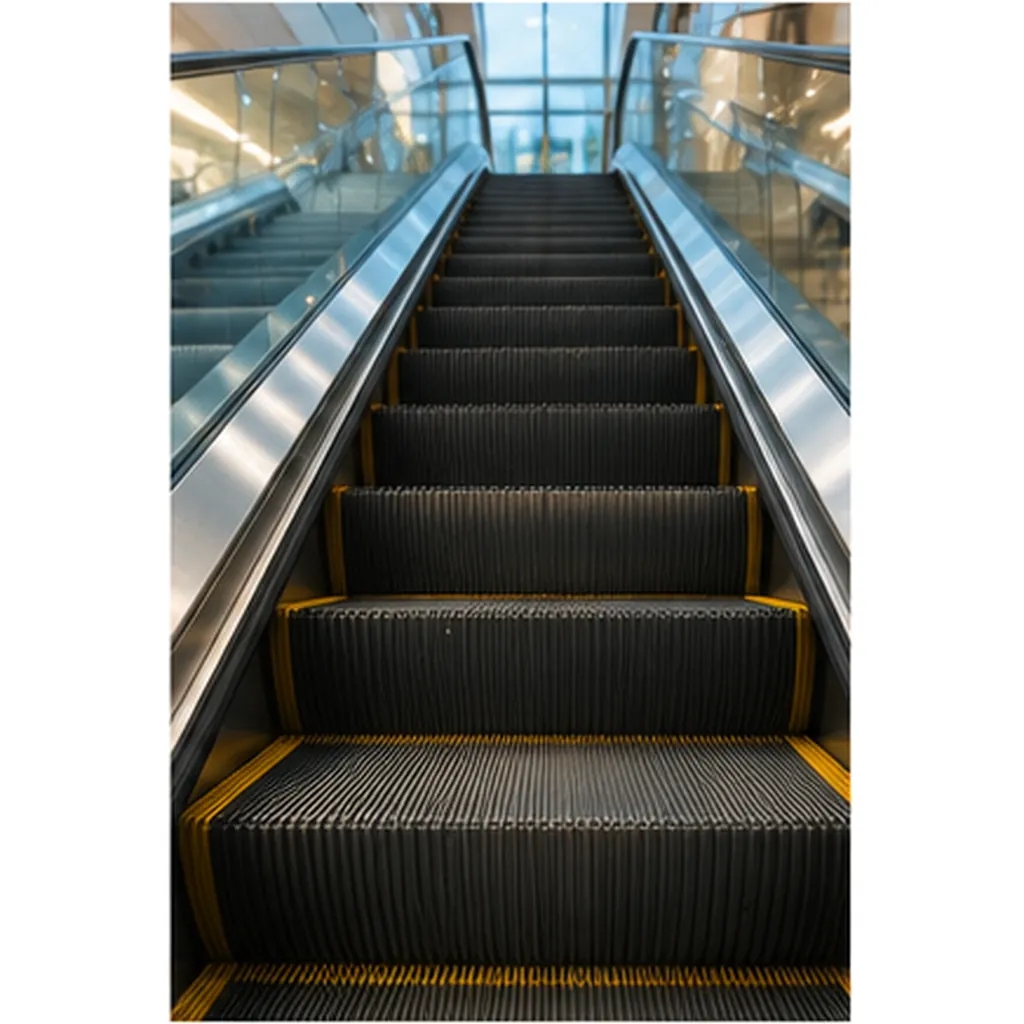 Illustration of escalator steps stay level for the question "How do escalator steps stay level?"