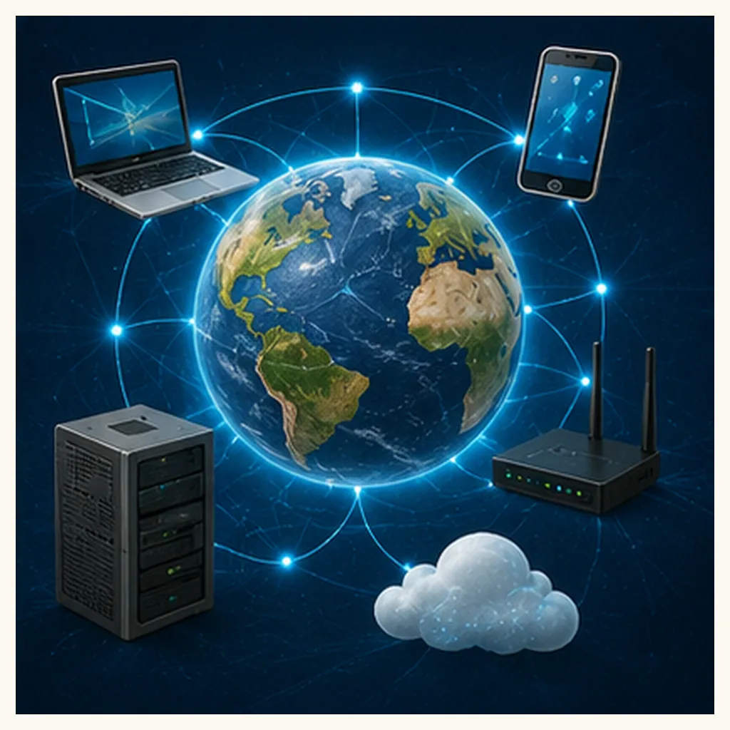 Illustration of the internet for the question "What is the internet?"