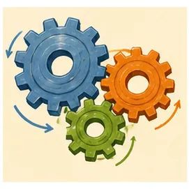 Illustration of gears for the question "What are gears?"