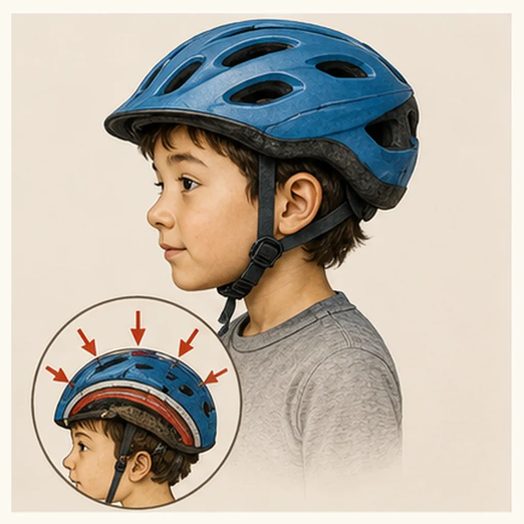Illustration of helmets protect our heads for the question "How do helmets protect our heads?"