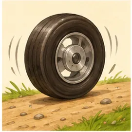 Illustration of wheels roll for the question "Why do wheels roll?"