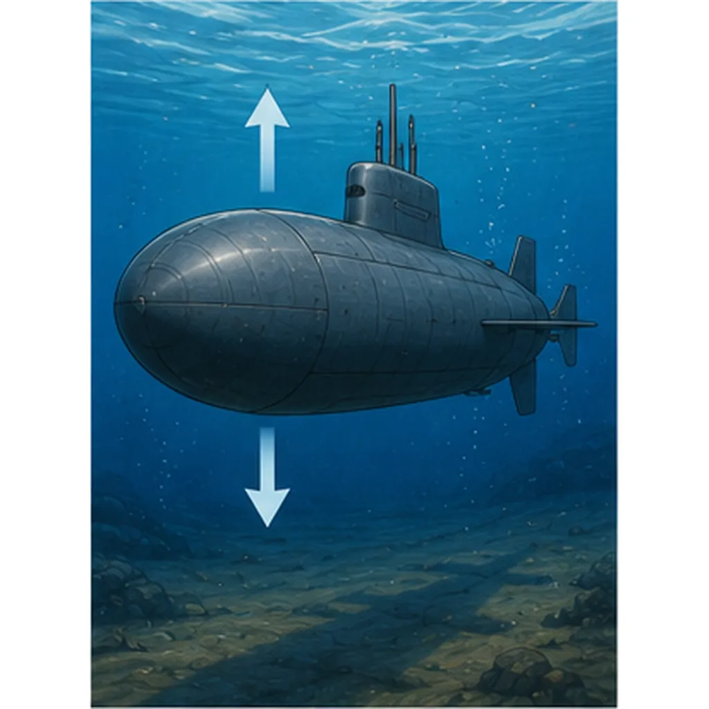 Illustration of submarines sink without flooding inside for the question "How do submarines sink without flooding inside?"