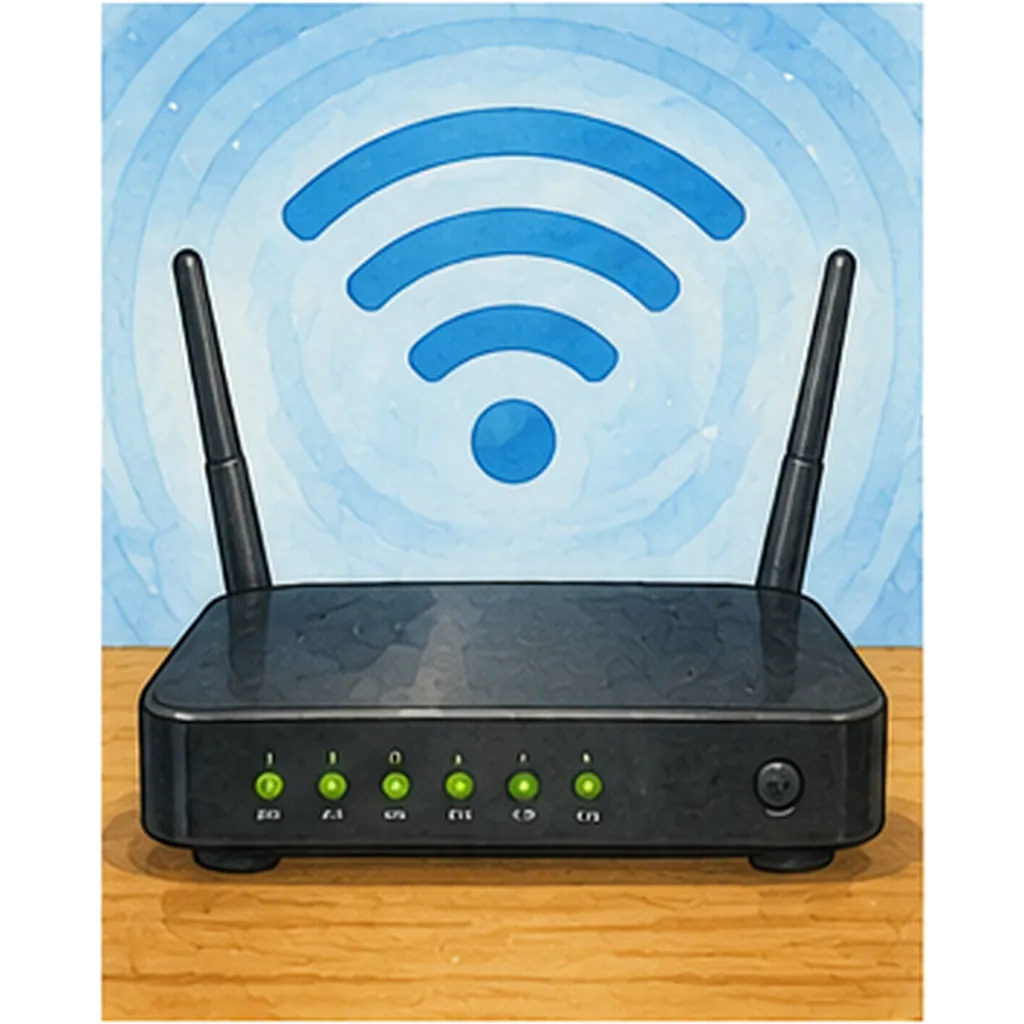 Illustration of wi-fi work without wires for the question "How does Wi-Fi work without wires?"