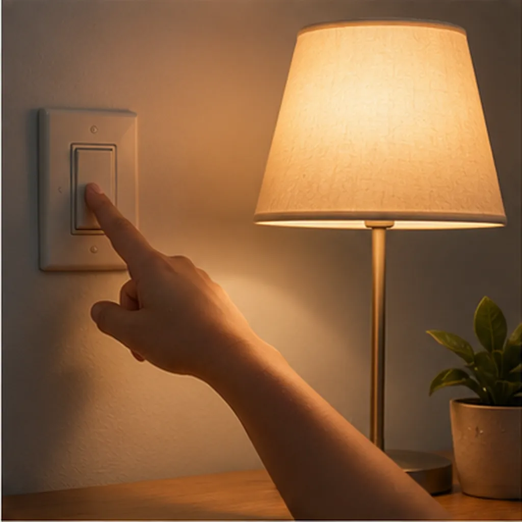 Illustration of lights turn on for the question "How do lights turn on?"