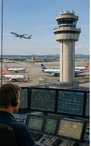 Illustration of airports manage so many planes for the question "How do airports manage so many planes?"