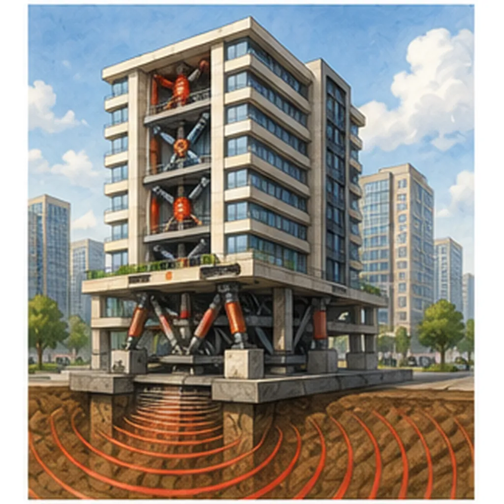 Illustration of some buildings survive earthquakes for the question "How do some buildings survive earthquakes?"