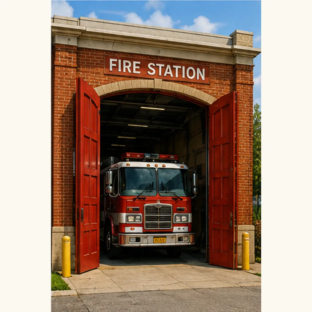 Illustration of fire stations have tall doors for the question "Why do fire stations have tall doors?"