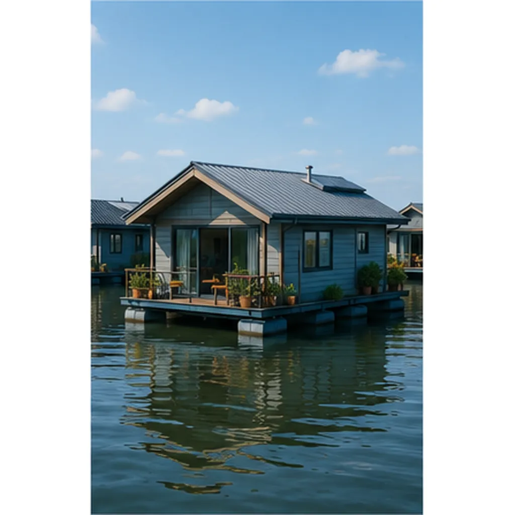 Illustration of some houses float on water for the question "Why do some houses float on water?"
