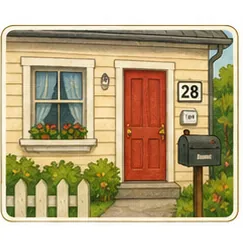Illustration of houses have addresses for the question "Why do houses have addresses?"