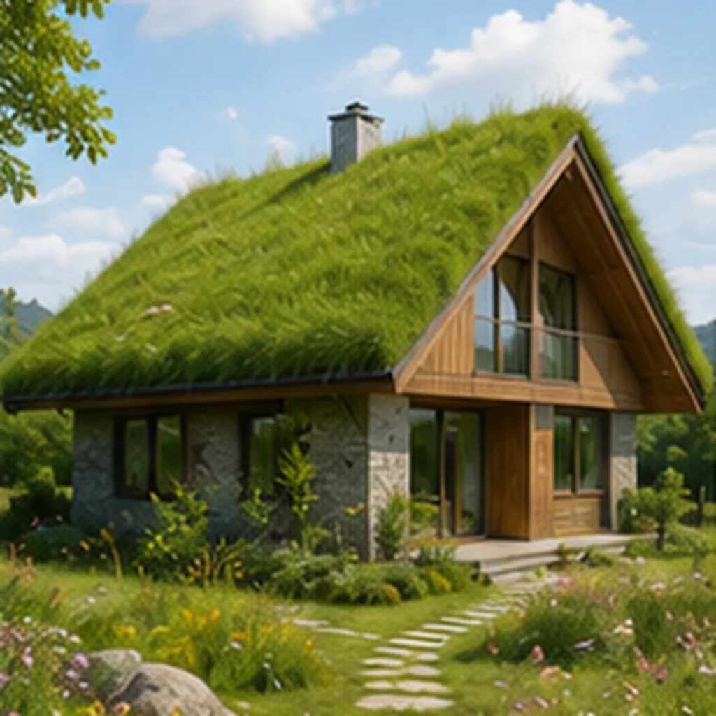 Illustration of some houses have grass roofs for the question "Why do some houses have grass roofs?"