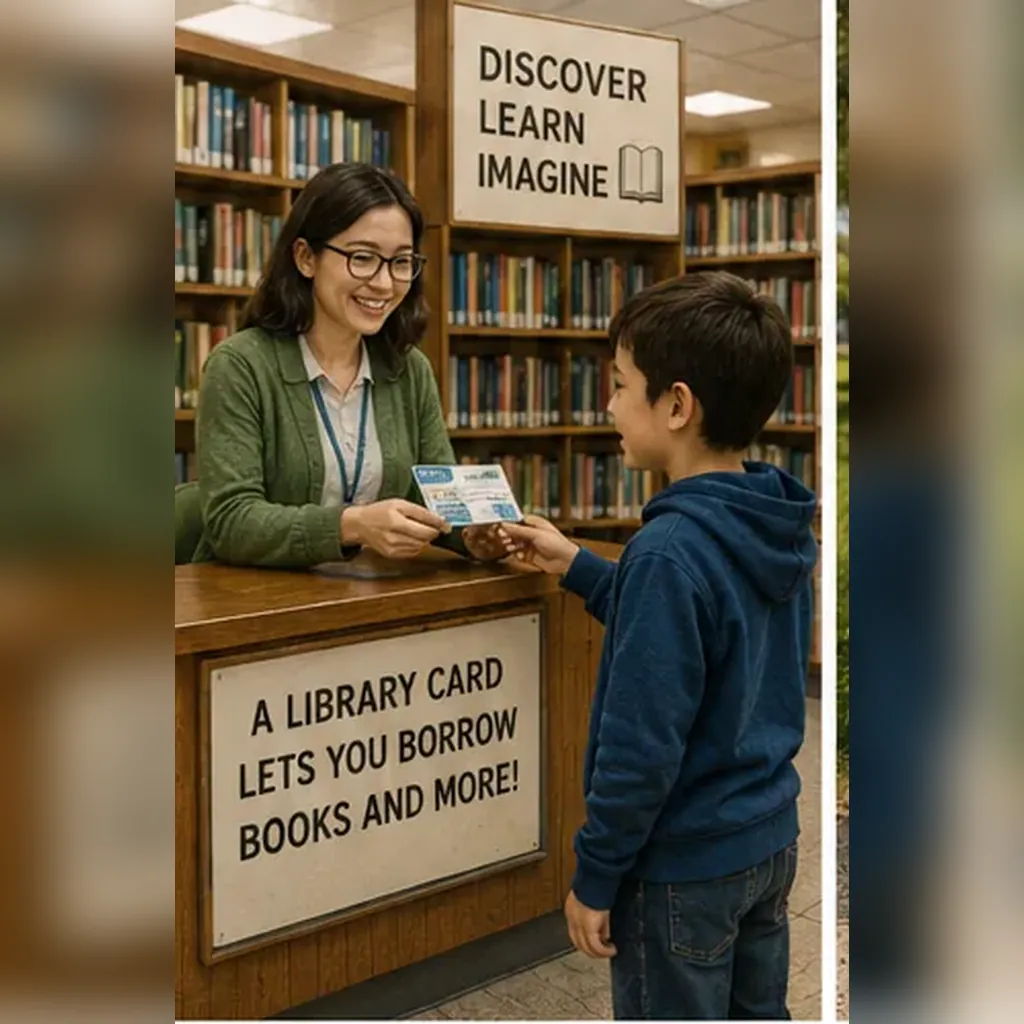 Illustration of a library card for the question "What is a library card?"