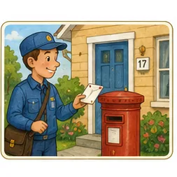 Illustration of mail find the right house for the question "How does mail find the right house?"