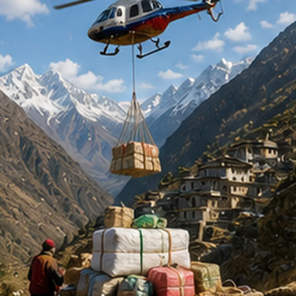 Illustration of mountain villages get supplies for the question "How do mountain villages get supplies?"