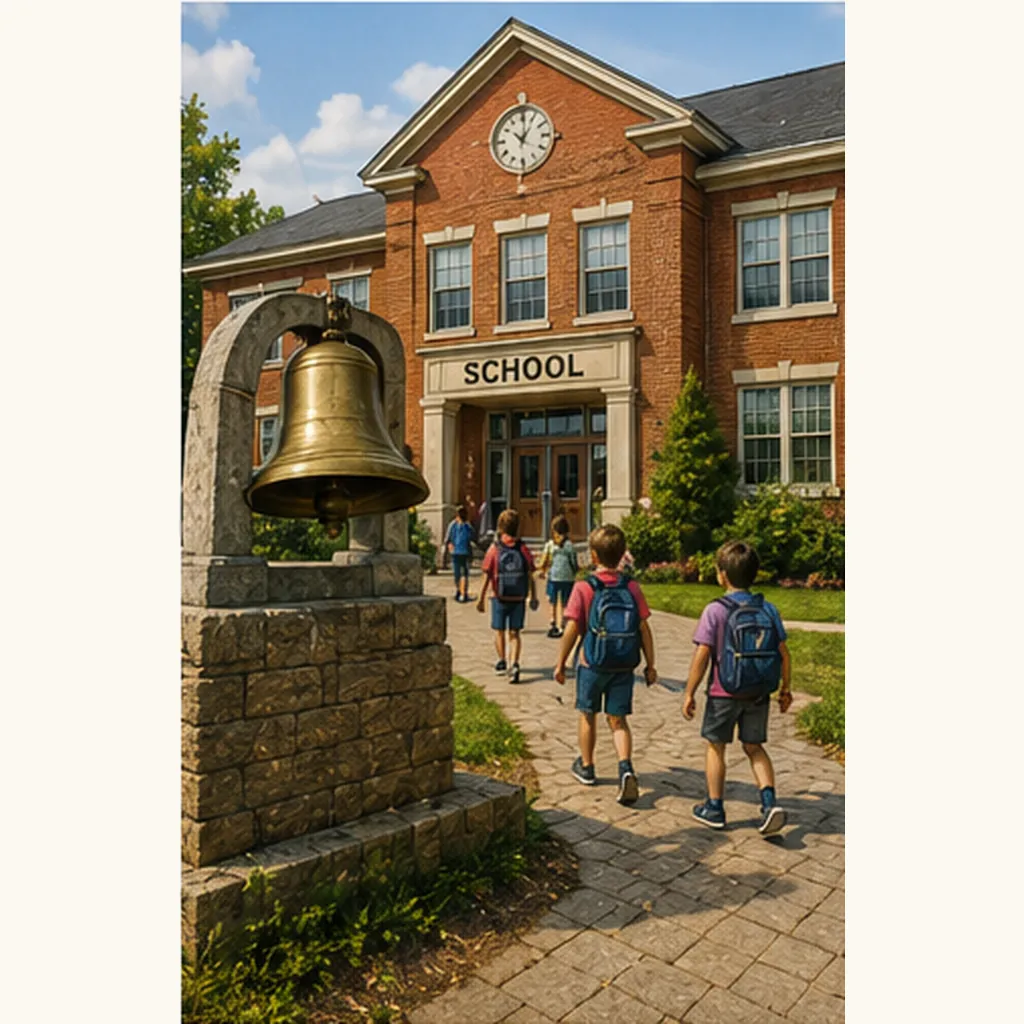 Illustration of schools use bells for the question "Why do schools use bells?"