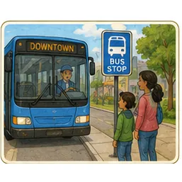 Illustration of buses know where to stop for the question "How do buses know where to stop?"